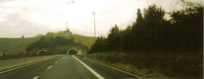 Drive through tunnels in Italy