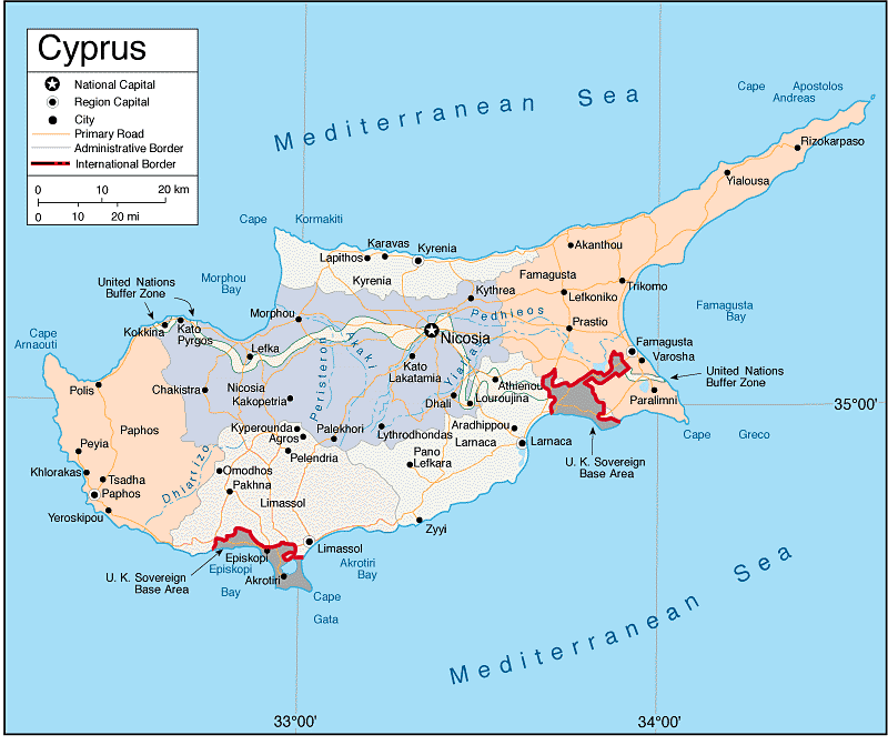 Map Of Cyprus